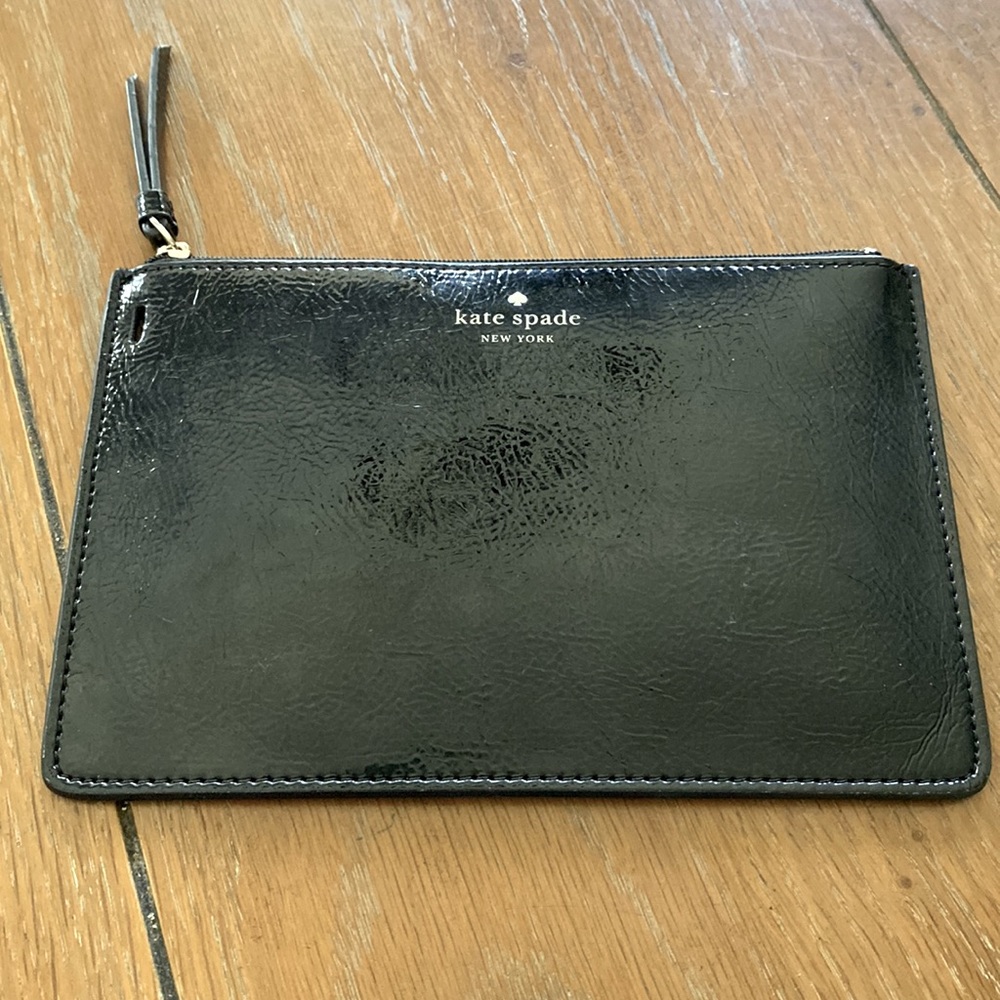 Kate Spade Patent Leather Zip Top Pouch Bag